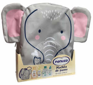 Nenuco Mochila Elefante (Elephant) backpack with 4 Nenuco products