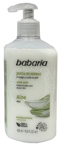 Babaria Jabon de Manos Aloe Vera is een verzorgende vloeibare zeep voor de handen