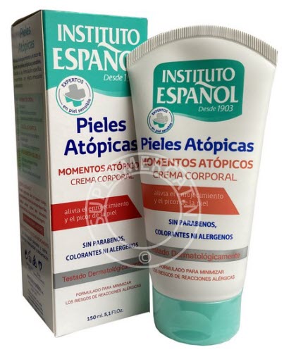 Instituto Espanol Crema Corporal Pieles Atópicas bodycrème wordt geleverd in deze handige tube en is eenvoudig te gebruiken