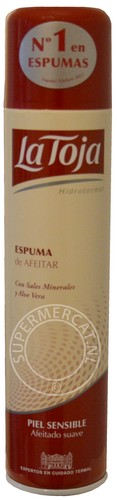 La Toja Espuma de Afeitar Piel Sensible scheerschuim wordt direct vanuit Spanje geleverd in deze kenmerkende verpakking