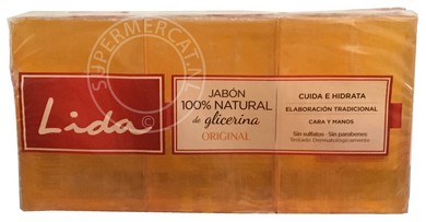 Lida Jabon Natural de Glicerina Original 3-pack Zeep is een natuurlijk en vooral zachte Spaans zeep