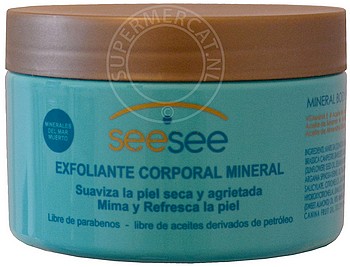 Deze bekende SeeSee Exfoliante Corporal Mineral scrub wordt geleverd in de bekende pot