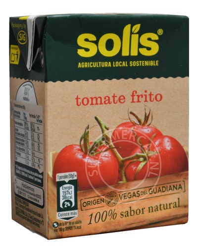 Solís Tomate Frito is gemaakt met lokaal geteelde tomaten uit Las Vegas del Guadiana (Extremadura). 