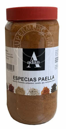 Adan Especias Paella 500 gram paella kruiden specerijen mix wordt geleverd in een extra grote verpakking , kortom de echte Paella kruiden mix voor de beste smaak en dat proef je meteen