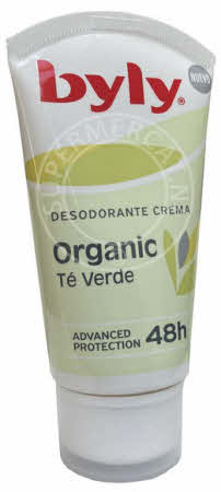 Byly Desodorante Crema Organic Té Verde wordt geleverd in een handige tube en zorgt voor een optimale bescherming tot wel 48 uur lang