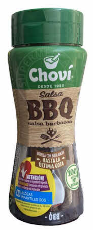 Chovi Salsa BBQ is een spaanse barbecue saus en wordt geleverd in deze handige flacon