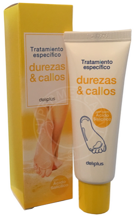 Deliplus Durezas Callos Tratamiento Especifico Voetencreme met Salicylzuur wordt geleverd in deze speciale tube, een handzaam formaat voor een uitstekend resultaat 