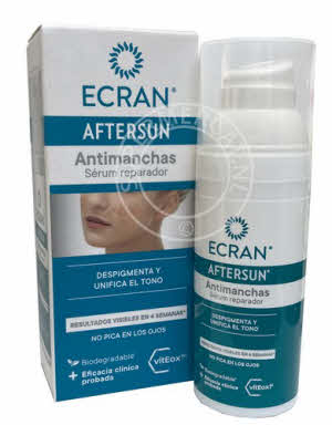 Ecran Aftersun Antimanchas Serum Reparador bevat vitEox 80 en versterkt daarmee de antioxidantafweer van de huid