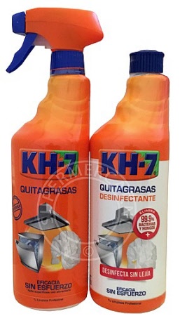 Deze speciale set KH-7 Quitagrasas y Desinfectante is extra voordelig en eenvoudig te gebruiken dankzij de handige verstuiver