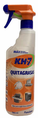 Deze bekende flacon KH-7 Quitagrasas 750ml Spray is bij Supermercat eenvoudig en vooral voordelig te bestellen, handig en vooral zeer effectief tegen vet