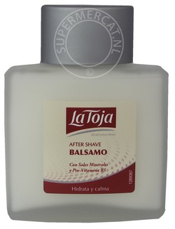 La Toja Aftershave Balsamo con Sales Minerales y Pro-Vitamina B5 kalmeert irritatie van de huid en beschermt tegelijkertijd en wordt geleverd in deze bekende fles