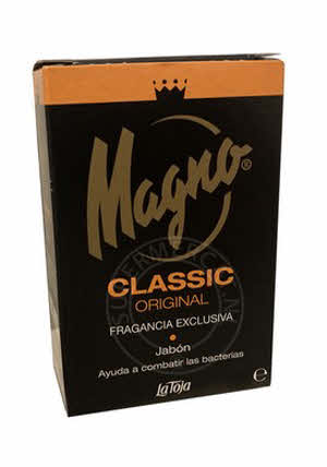 De unieke zwarte Magno Classic zeep met de zachte Spaanse geur