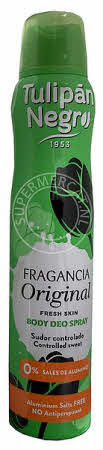 Tulipan Negro DeoSpray Classic is een begrip in Spanje en leverbaar via Supermercat Spaanse producten