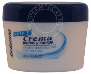 Babaria Crema Manos y Cuerpo Soft Hand & Body Cream comes in a large pot straight from Spain
