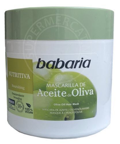 Babaria Mascarilla de Aceite de Oliva easily detangles the hair and delivers nutrients to the hair to keep it shiny and hydrated