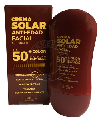 Deliplus Crema Solar Anti-Edad Facial FPS50 + Color is a facial sunscreen with a light color and ensures a natural appearance of the skin.