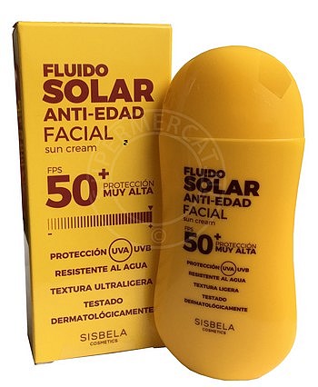Sisbela Fluido Solar Anti-Edad FPS50 50ml Facial Sunscreen Liquid / Ultra Light Texture offers FPS50 plus protection and comes straight from Spain