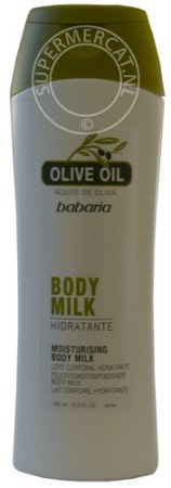 Babaria Body Milk Olive Oil contains aceite de oliva which means olive oil in Spanish and provides a lovely effect