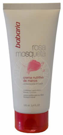 Babaria Rosa Mosqueta Crema de Manos Nutritiva hand cream from Spain comes in a handy size, perfect for daily use and easy to carry