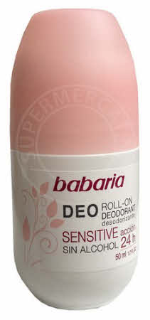 Babaria Deo Roll-On Sensitive 24h Sin Alcohol comes straight from Spain and can be ordered from stock at Supermercat Spanish products