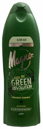 Magno Green Revolution Gel de Ducha bath and shower gel is formulated with 94% ingredients of natural origin